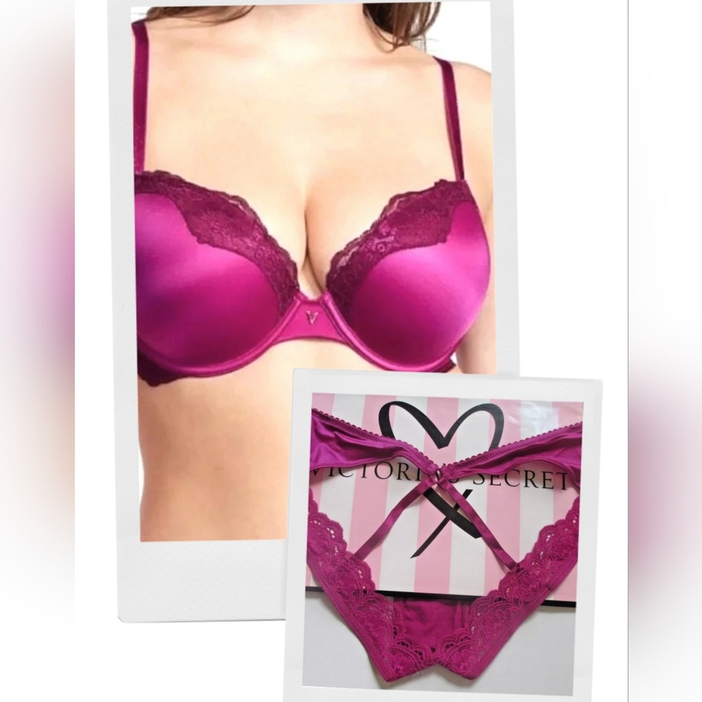 🆕️ 2pcs VS Bombshell add 2 cups bra and panty set.